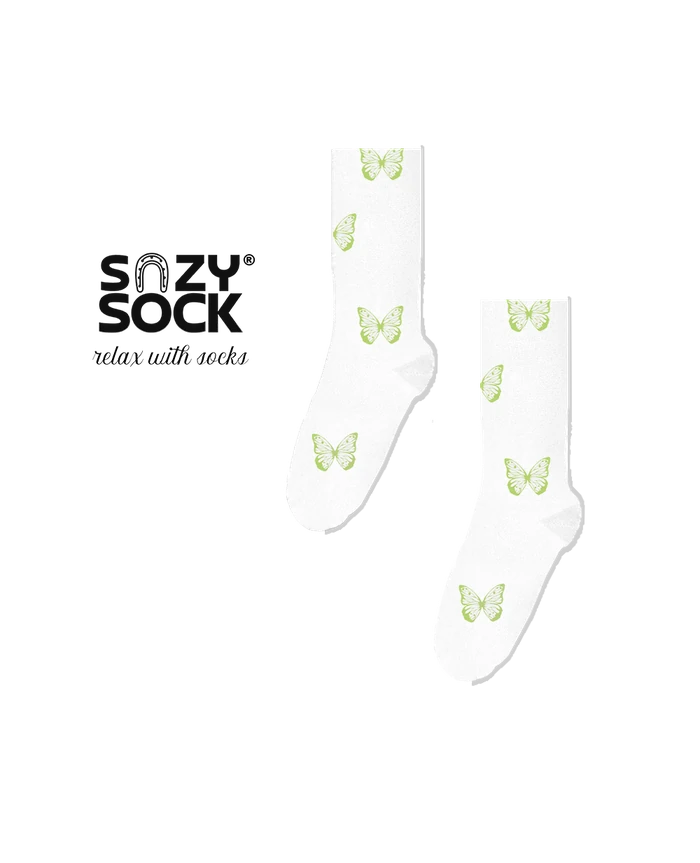 Forest Green Butterfly Tencel Socks|Inspired by Rare & Endangered animals