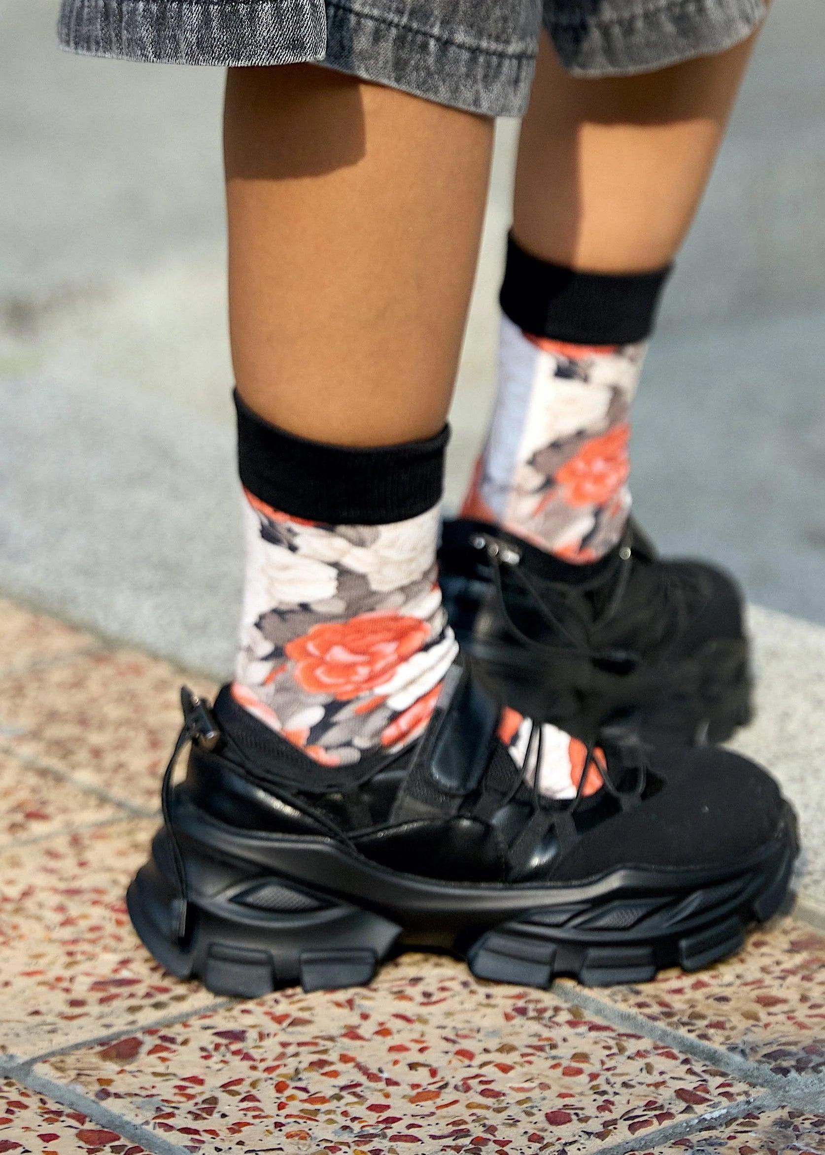 Red Middlemist Camellia Bamboo Fibre Socks | Inspired by Rare & Endanger - snzysock