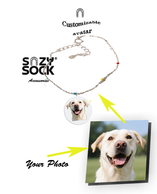 Sliver Bracelets with Custom Avatar Charm - Personalized Photo Jewelry Gift for Her