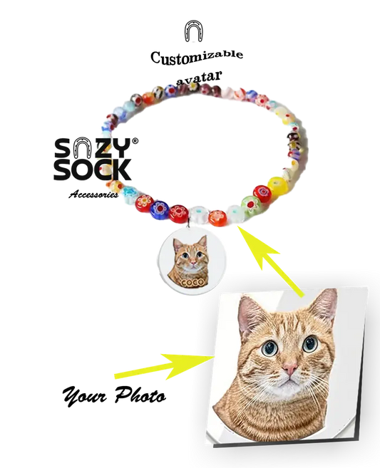 Colorful Bracelets with Custom Avatar Charm - Personalized Photo Jewelry Gift for Her